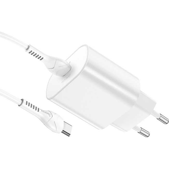 Зарядний пристрій HOCO N22 Jetta USB-C PD25W + cable USB-C to USB-C White (6931474760081) зображення 5