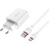 Зарядное устройство BOROFONE BA21A Long Journey USB QC3.0 + cable USB to USB-C 18W White (6931474702487)