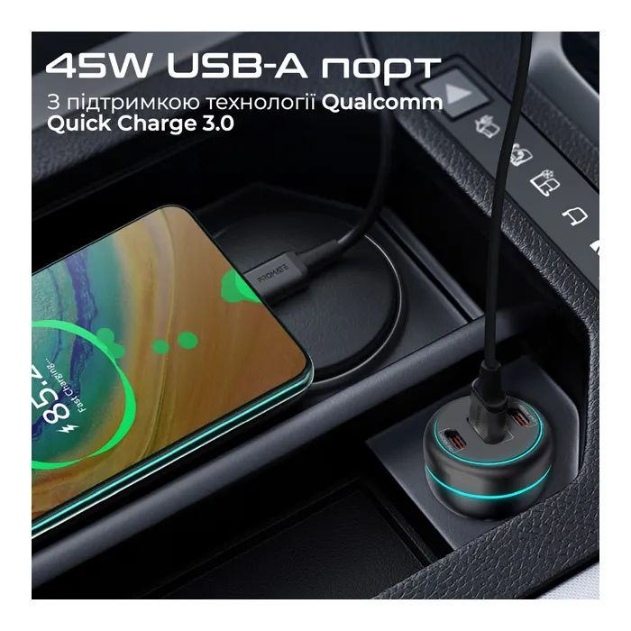 Зарядний пристрій Promate 2xUSB-C PD + USB-A QC3.0 (powerdrive-230) зображення 4