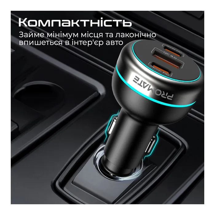 Зарядний пристрій Promate 2xUSB-C PD + USB-A QC3.0 (powerdrive-230) зображення 6