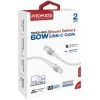 Дата кабель USB-C to USB-C 1.2m 60W PD FletchLink-CC grey Promate (fletchlink-cc.grey) зображення 2