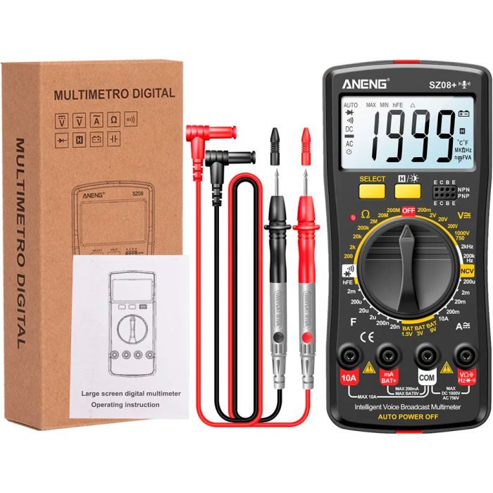 Цифровий мультиметр ANENG AN-SZ08+, V, A, R, C, T, F, функція hFE (AN-SZ08+) зображення 5