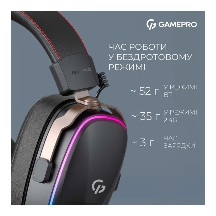 Наушники GamePro Asgard Valkyria RGB Tri-Mod (HSW249B) изображение 5