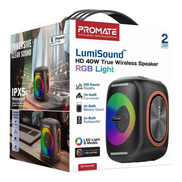 Акустична система Promate Strike-40 40W Black (strike-40) зображення 10
