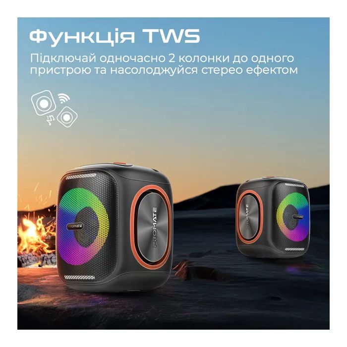 Акустична система Promate Strike-40 40W Black (strike-40) зображення 5