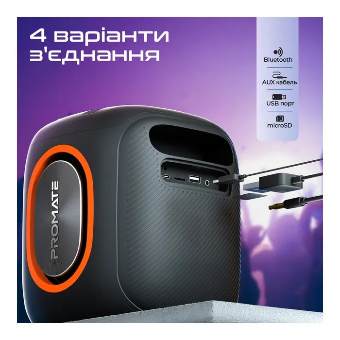 Акустична система Promate Strike-40 40W Black (strike-40) зображення 8