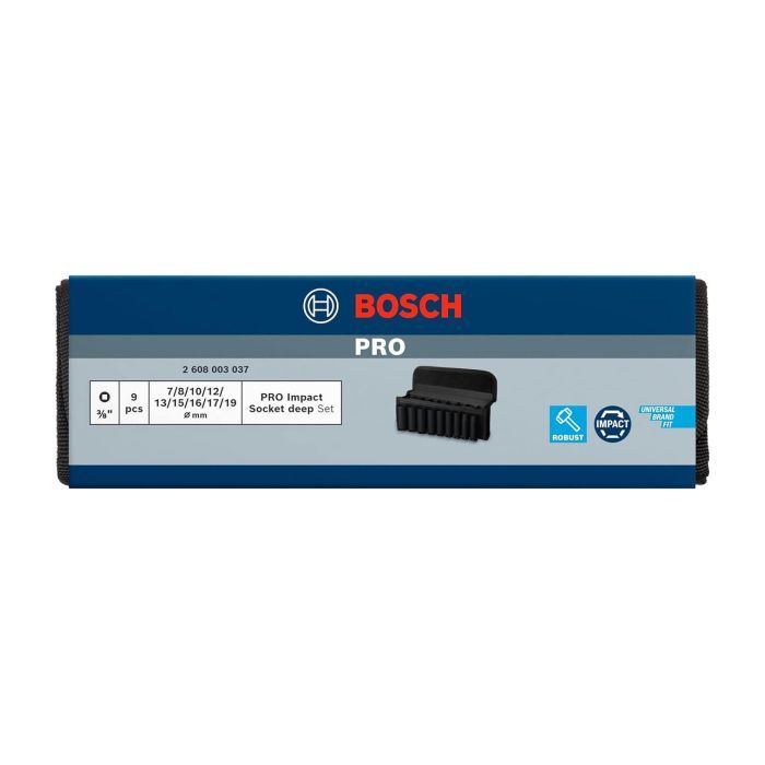 Набор головок Bosch Professional ударных торцевых Deep 9шт, 3/8", 63мм (2.608.003.037) изображение 4