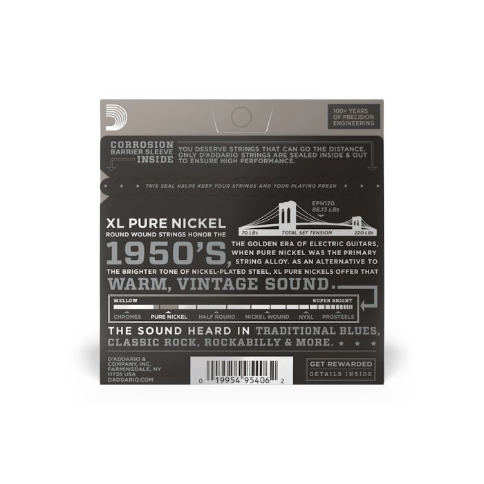 Струны для гитары D'Addario XL Pure Nickel Super Light (09-41) (EPN120) изображение 3