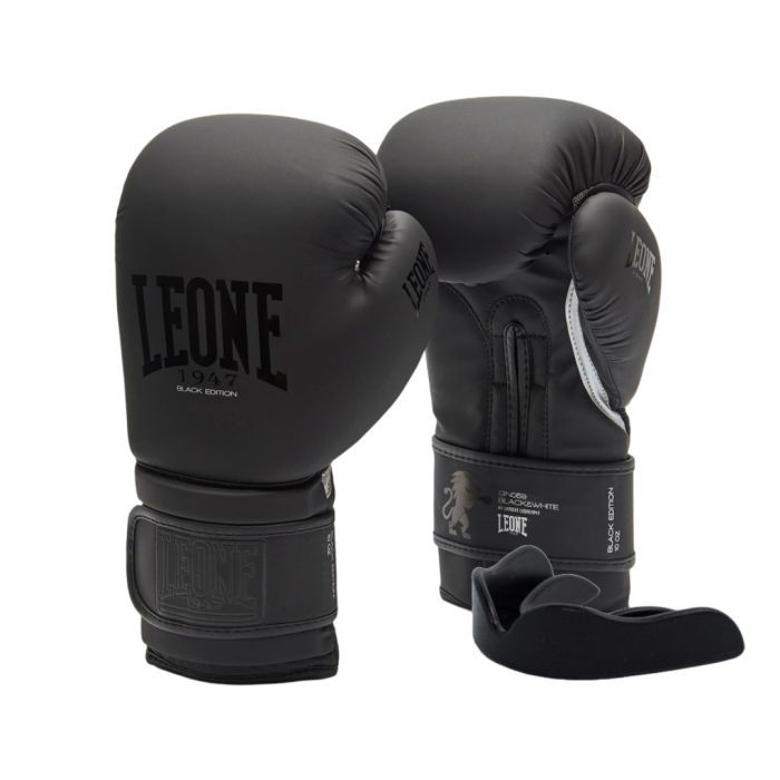 Боксерські рукавички Leone GN059 Black/White 12 унцій (GN059_Bl/White_12oz)