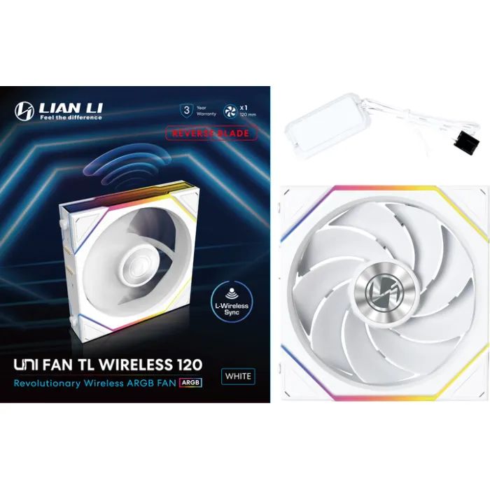 Кулер для корпуса Lian Li Uni Fan TL WIRELESS Reverse, 120-1, Wh (G99.12RTL1W1W.00) изображение 7