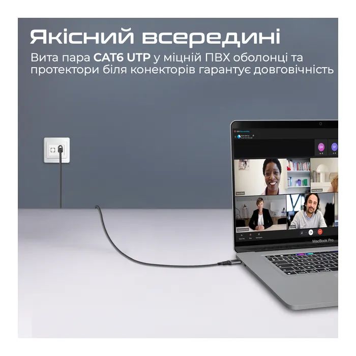 Дата кабель USB-C to RJ45 Ethernet 5.0m Promate (clink-rj45) изображение 3