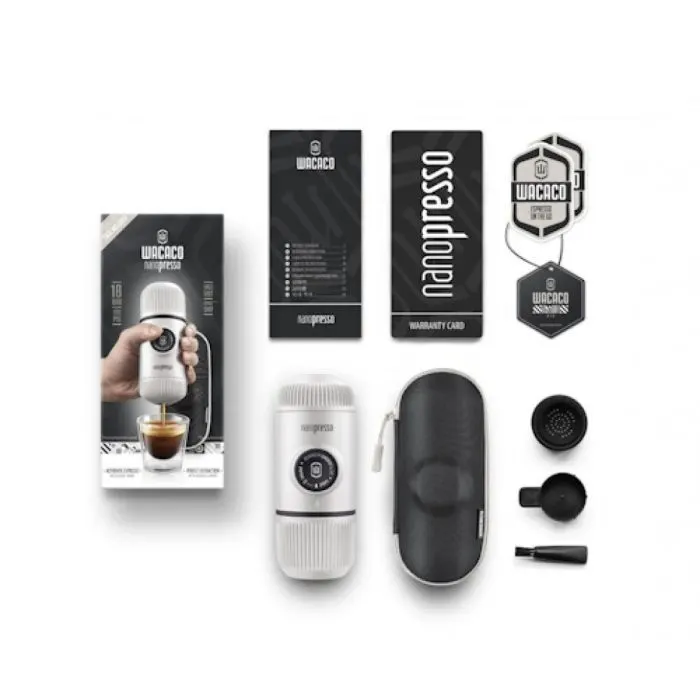 Портативна кавоварка Wacaco Nanopresso з чохлом біла (WNANOWH) зображення 2