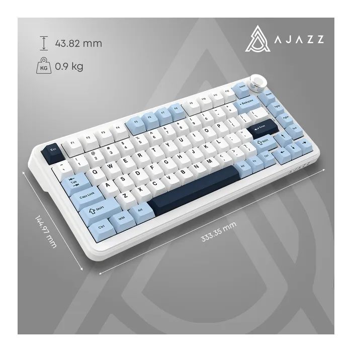 Клавиатура Ajazz AK820 MAX PLUS Daydream Switch RGB Wireless/Bluetooth/USB White (AK820MAX-DD-BWD) изображение 6 Клавиатура Ajazz AK820 MAX PLUS Daydream Switch RGB Wireless/Bluetooth/USB White (AK820MAX-DD-BWD) изображение 6