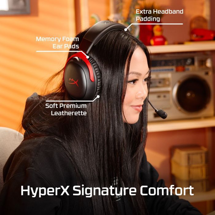 Навушники HyperX Cloud III S Wireless/USB-A/USB-C Black/Red (A59Z0AA) зображення 10