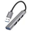 Концентратор HOCO USB to USB 3.0 + 3xUSB 2.0 metal gray (6931474765468)