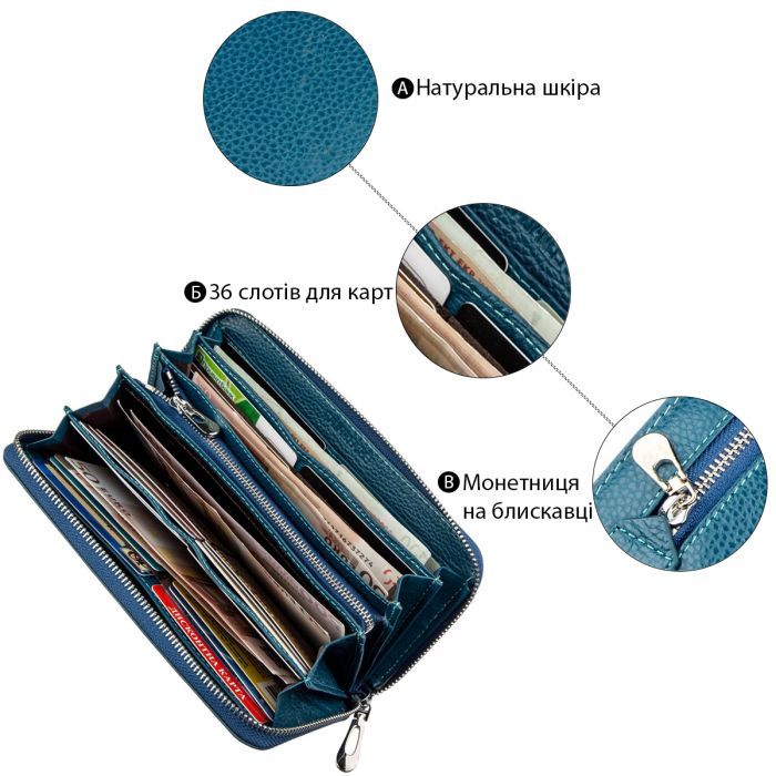 Гаманець ST Leather Блакитний (18861) зображення 4