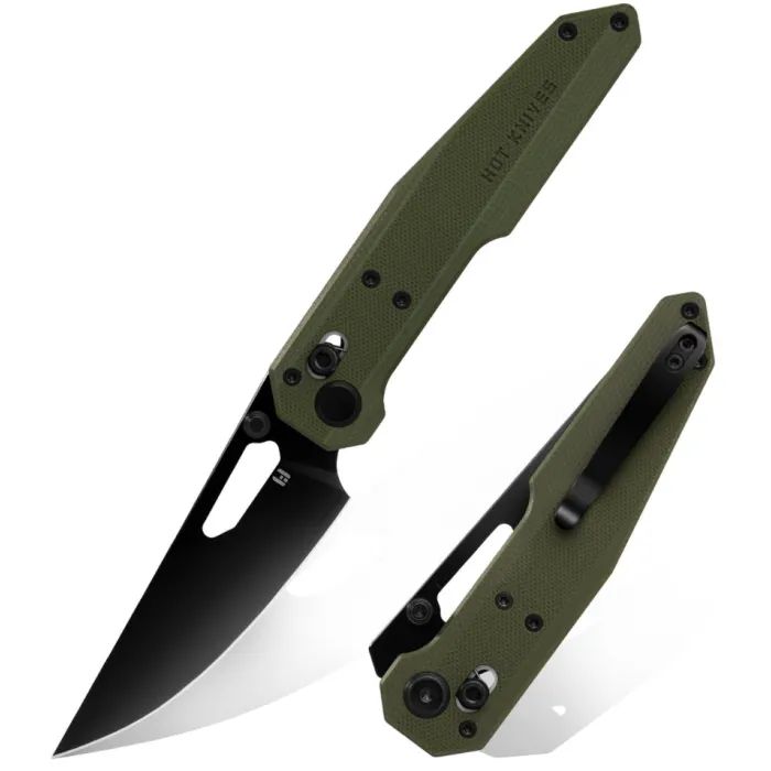 Нож Hightron Sharplyn,14C28N, G10, зелений, чорний клинок (HK01GRN)