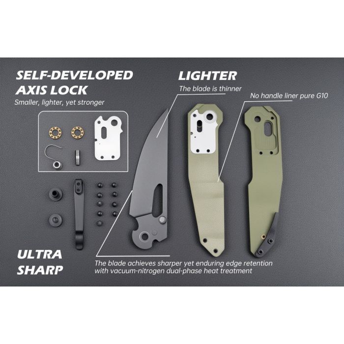 Нож Hightron Sharplyn,14C28N, G10, зелений, чорний клинок (HK01GRN) изображение 3