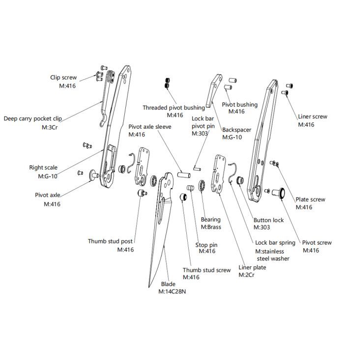 Нож Hightron Sharplyn,14C28N, G10, зелений, чорний клинок (HK01GRN) изображение 8