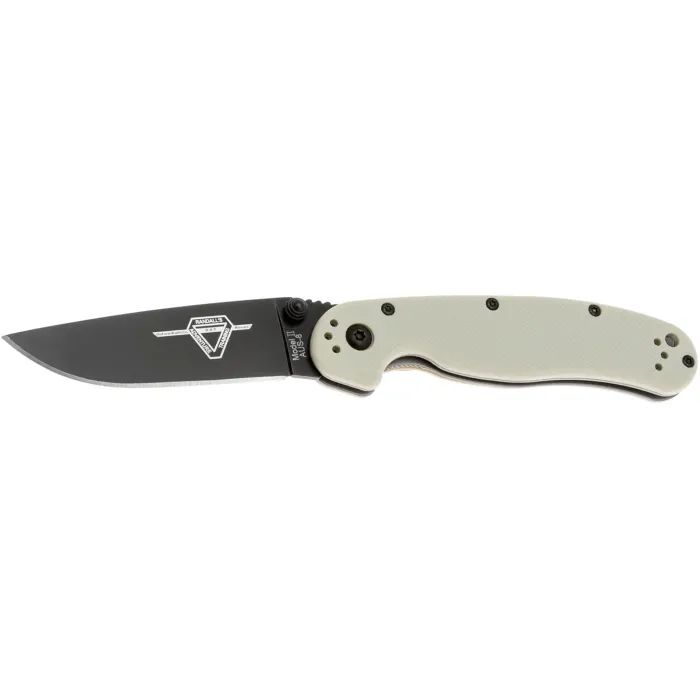 Нож Ontario Knife RAT II AUS-8 Bone, Black Blade (ON8862BONE)