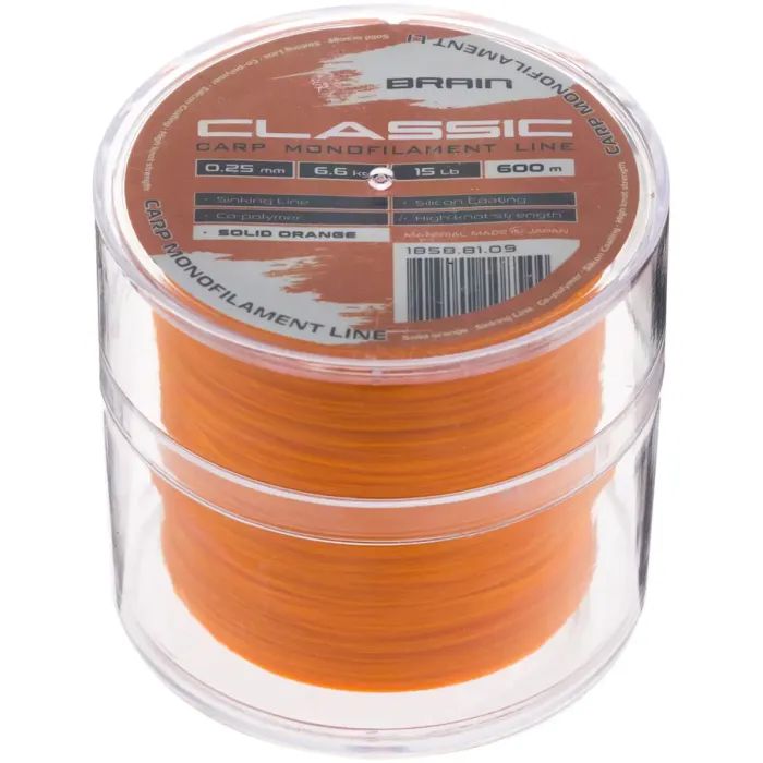 Леска Brain Classic Carp Line (solid orange) 600m 0.28mm 18lb 7.9kg (1858.81.10) изображение 2