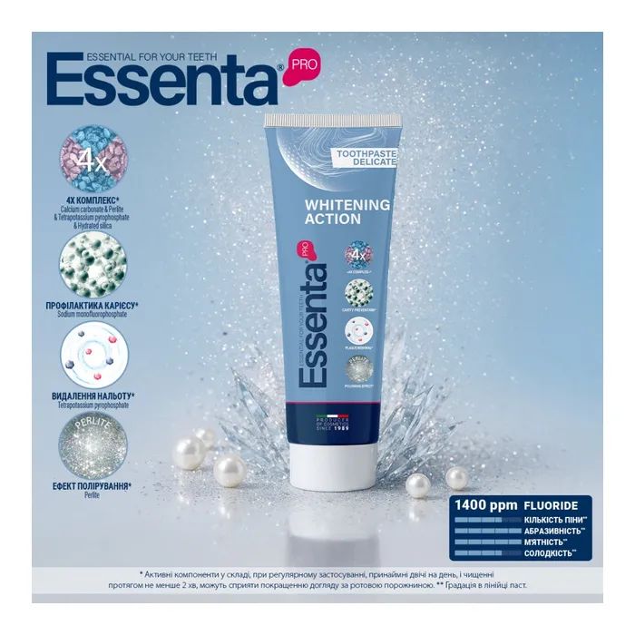 Зубная паста Essenta Pro Whitening Action 75 мл (8031447500060) изображение 4