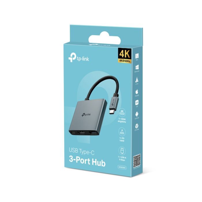 Концентратор TP-Link USB-C 3-in-1 1xUSB 3.0 + 1xUSB-C PD 100W + 1xHDMI (UH3020C) зображення 11
