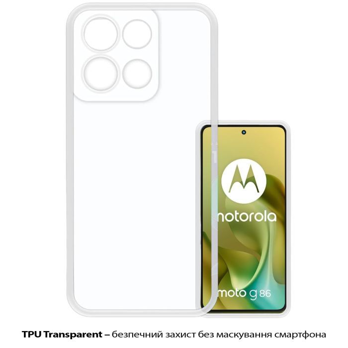 Чехол для мобильного телефона BeCover Silicone Motorola Moto G86 Transparent (713769) изображение 2