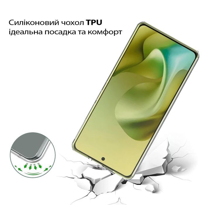 Чехол для мобильного телефона BeCover Silicone Motorola Moto G86 Transparent (713769) изображение 3