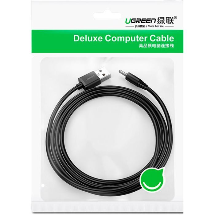 Кабель живлення USB to DC 3.5mm 5V 1.0m black Ugreen (10376) зображення 3