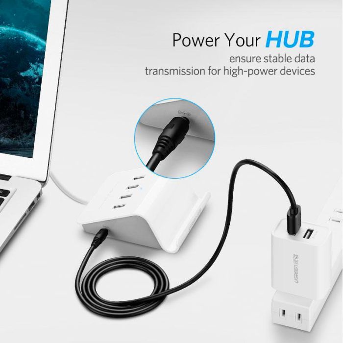 Кабель живлення USB to DC 3.5mm 5V 1.0m black Ugreen (10376) зображення 5