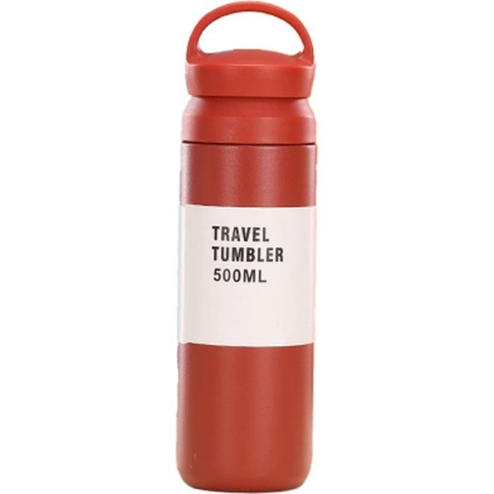 Термос Merlion Travel Tumbler 350 мл, подвійна кришка з ручкою, червоний (SUS304-350Red)
