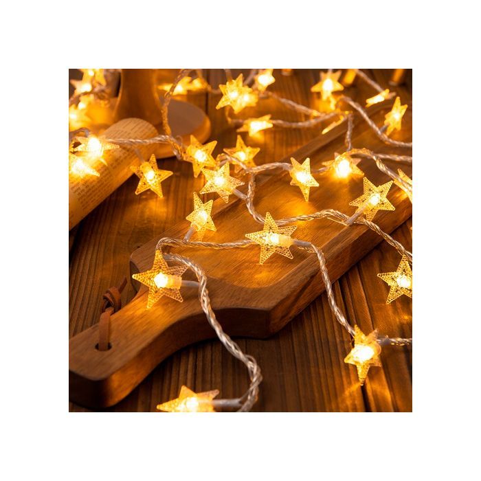 Гирлянда Voltronic Зірочки теплий білий, 80 шт, 10 м., прозрора 220V (GirlStar-80LED-10m220V)