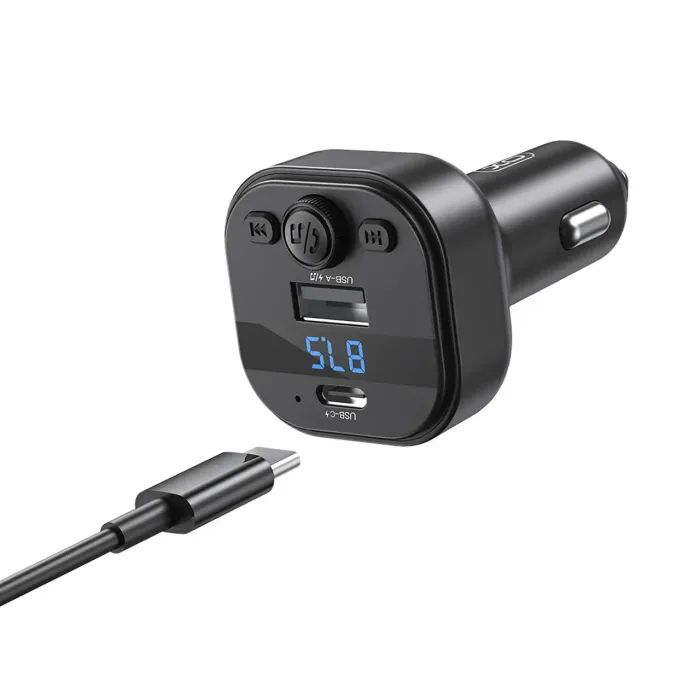 FM модулятор XO BCC18 USB-A OTG/USB-C Black (BCC18.black) изображение 2