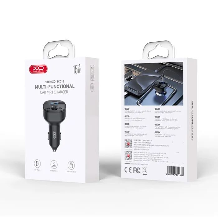 FM модулятор XO BCC18 USB-A OTG/USB-C Black (BCC18.black) изображение 4