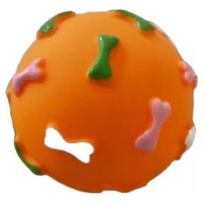 Игрушка для собак MISOKO&CO Мячик с косточками оранжевый 7.6 см (BEITJ00006P-O)