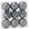 Ялинкова іграшка Chomik пластикові кульки 9 шт, 6 см, сірі (5900779877320_1)