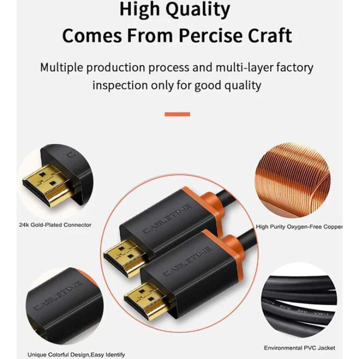 Кабель мультимедійний HDMI M to HDMI M 5.0m V2.0 4K60Hz Cabletime (CA915309) зображення 3