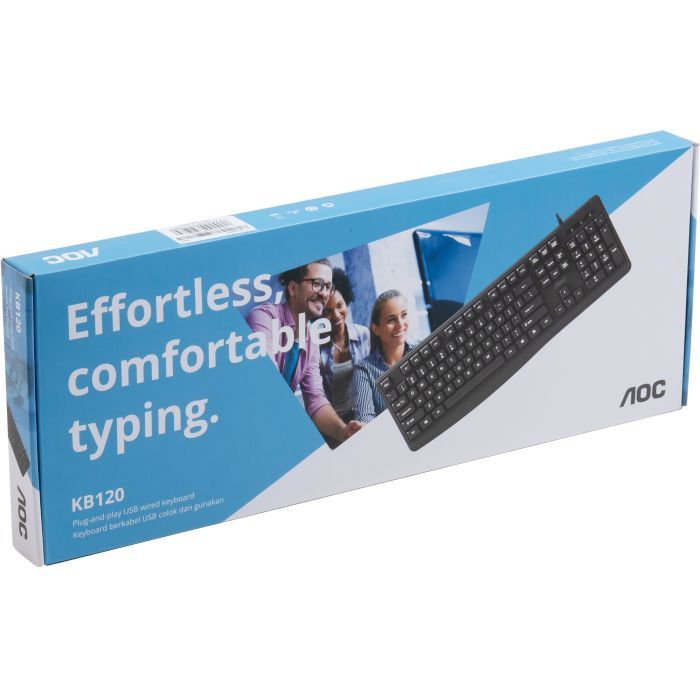 Клавіатура AOC KB120B USB UA Black (KB120B/97) зображення 10