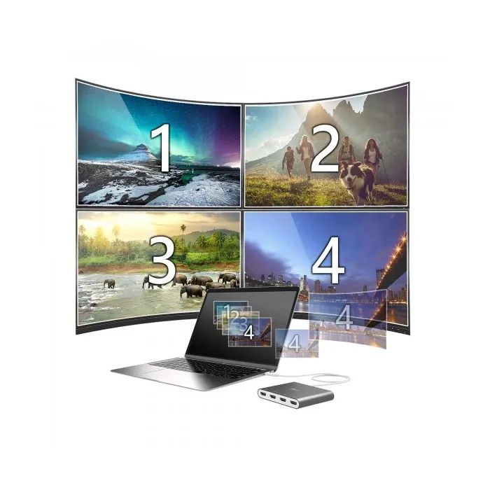 Адаптер USB-C to 4xHDMI F quad display J5create (JCA366-N) изображение 12