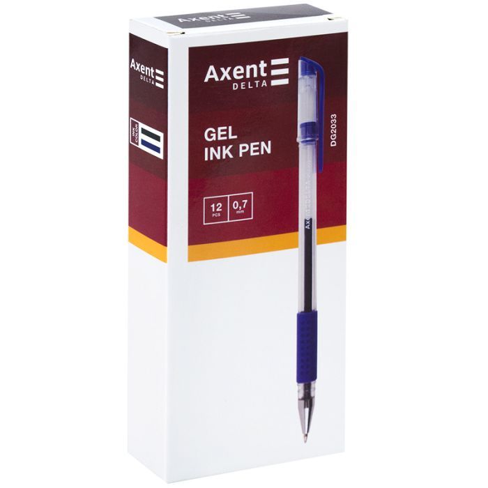 Ручка гелева Axent Delta 0,7 мм, чорний (DG2033-01) зображення 2