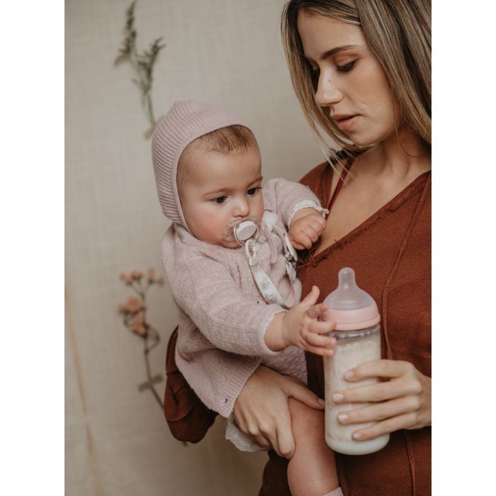 Пляшечка для годування Suavinex Poetry, 270 мл, фізіологічна соска середній потік, світло-рожева (308969) зображення 4