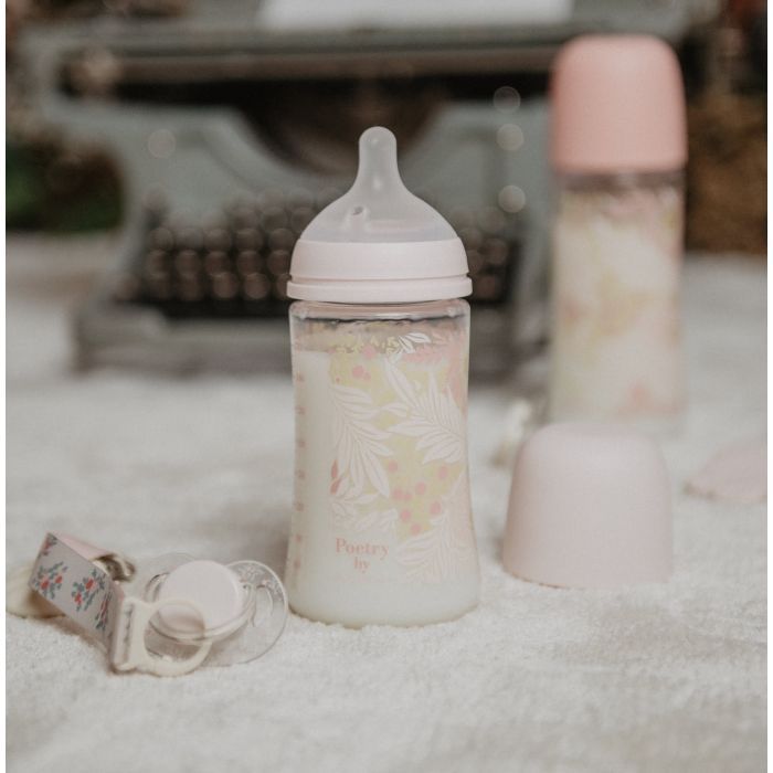 Пляшечка для годування Suavinex Poetry, 270 мл, фізіологічна соска середній потік, світло-рожева (308969) зображення 5