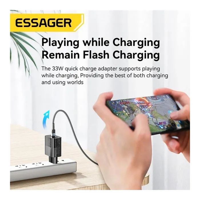 Зарядное устройство 1xUSB-C + 1xUSB 33W Essager (ECTAC-PCB01-P) изображение 6