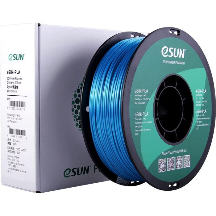 Пластик для 3D-принтера eSUN eSilk-PLA 1кг, 1.75мм, cyan (ESILK-PLA175CY1) зображення 4