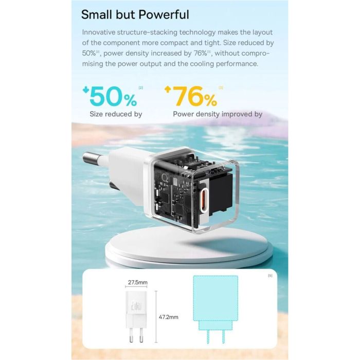 Зарядное устройство Baseus USB-C PD20W GaN blue (CCGN050103) изображение 10