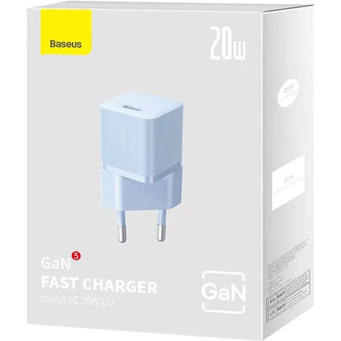Зарядное устройство Baseus USB-C PD20W GaN blue (CCGN050103) изображение 6