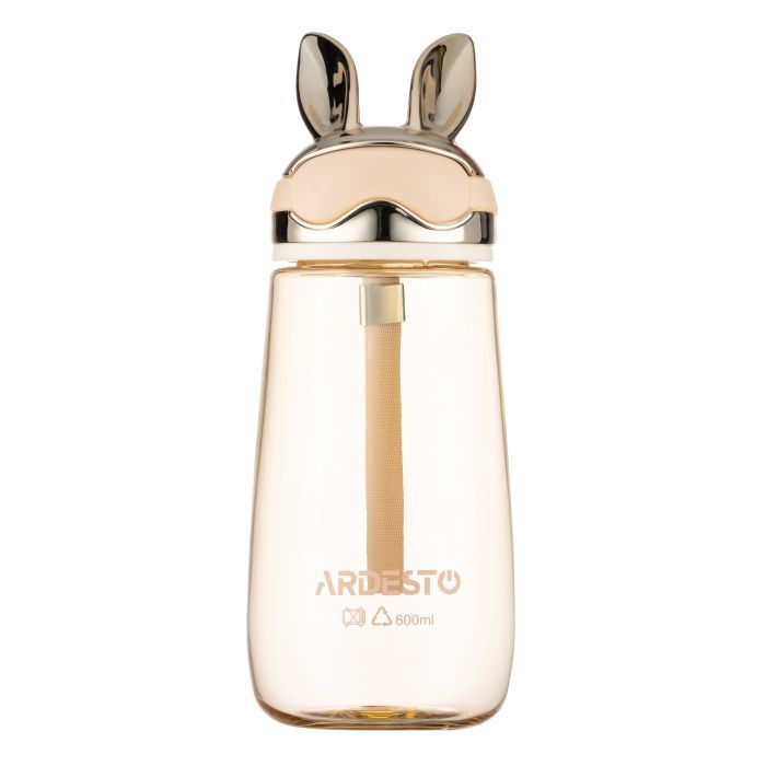 Пляшка для води Ardesto Bunny 600мл, пластик, рожевий (AR2260BP)