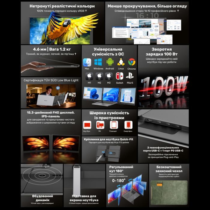 Монитор Blackview Dual Screen 15.3inch (BVDCM8) изображение 5