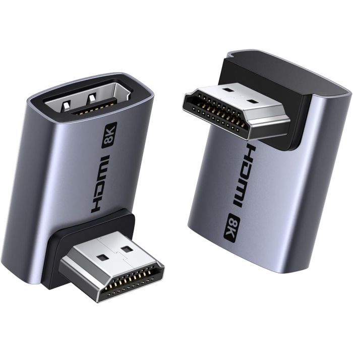 Перехідник HDMI M to HDMI F 8K60Hz 48Gbps 90° corner black Ugreen (85632)
